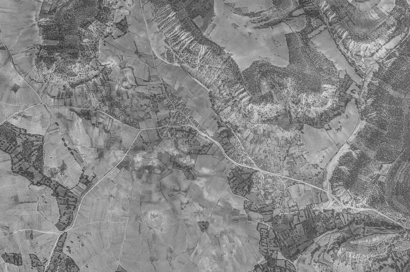 Ortofoto de 1956-1957 del núcleo de Orejana