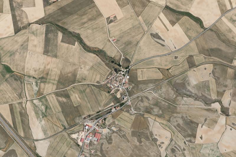 Ortofoto actual del núcleo de Ortigosa de Pestaño