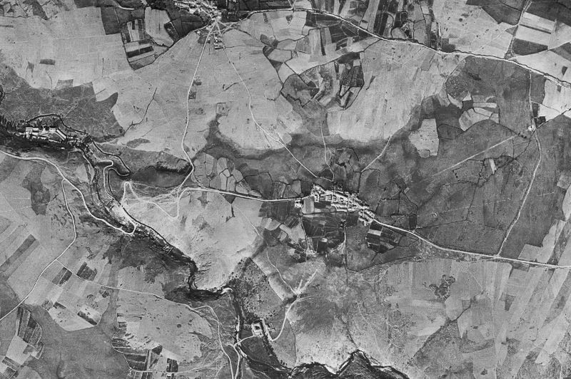 Ortofoto de 1956-1957 del núcleo de Palazuelos de Eresma