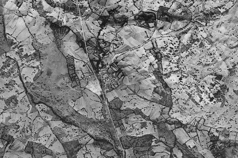 Ortofoto de 1956-1957 del núcleo de Pelayos del Arroyo