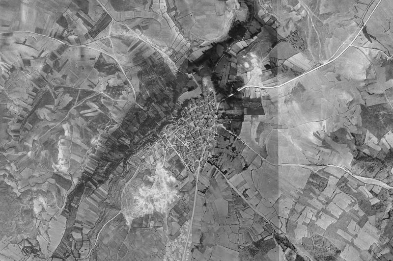 Ortofoto de 1956-1957 del núcleo de Prádena