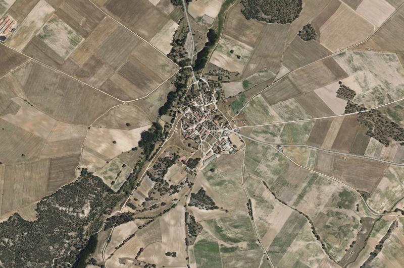 Ortofoto actual del núcleo de Puebla de Pedraza