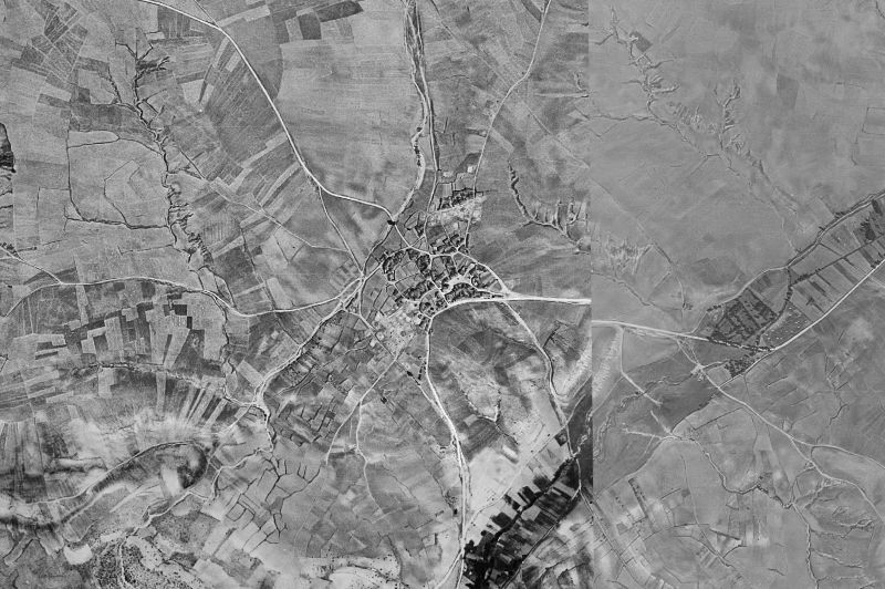 Ortofoto de 1956-1957 del núcleo de Rebollo