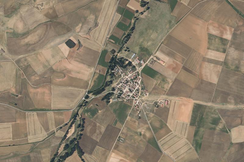 Ortofoto actual del núcleo de Riaguas de San Bartolomé