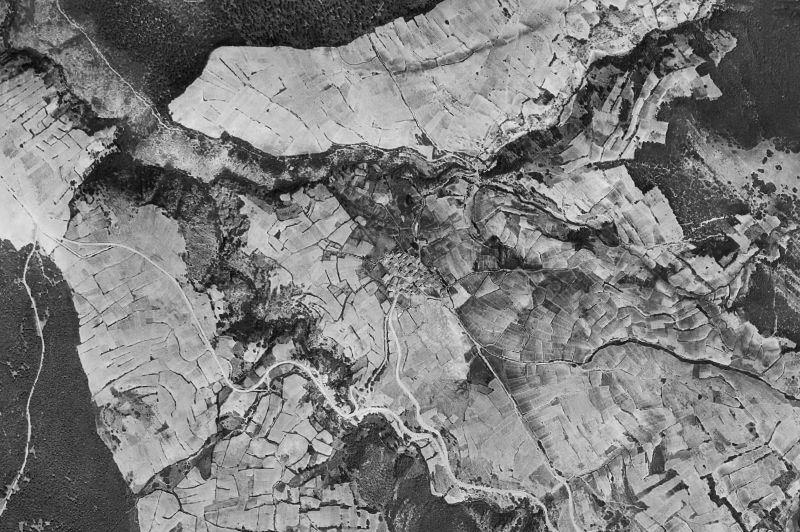 Ortofoto de 1956-1957 del núcleo de Riofrío de Riaza