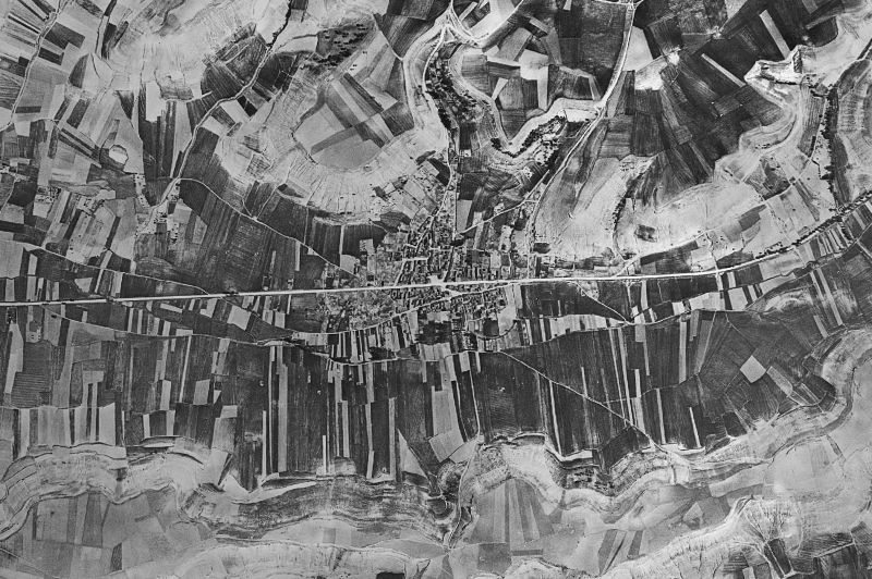 Ortofoto de 1956-1957 del núcleo de San Cristóbal de Cuéllar
