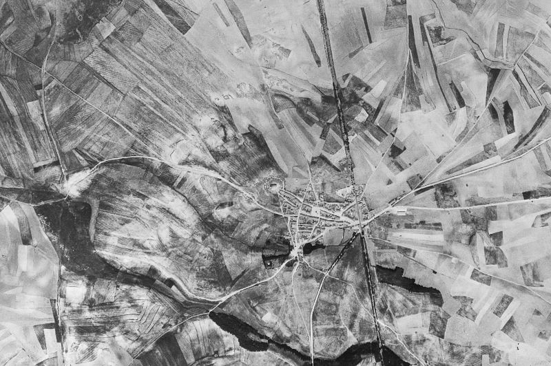 Ortofoto de 1956-1957 del núcleo de San Cristóbal de la Vega