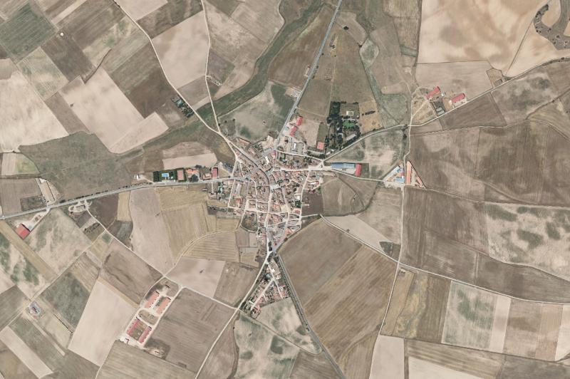 Ortofoto actual del núcleo de Sangarcía