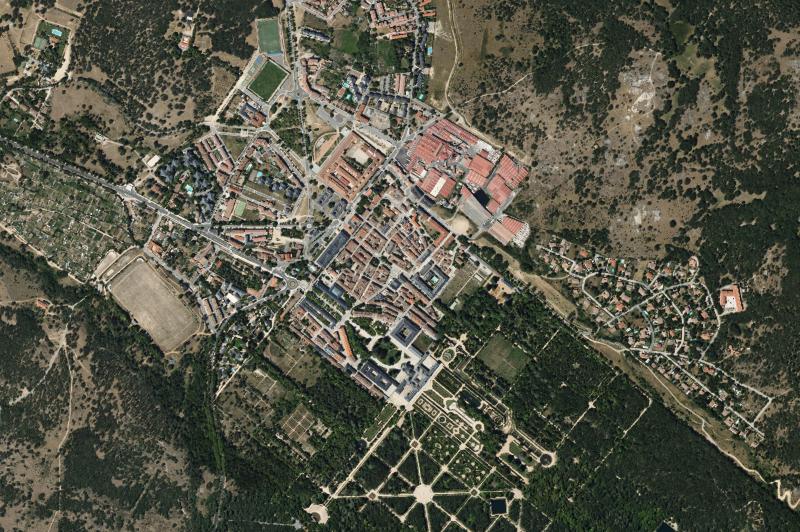 Ortofoto actual del núcleo de Real Sitio de San Ildefonso