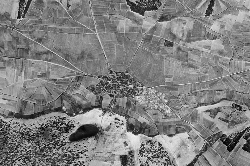 Ortofoto de 1956-1957 del núcleo de San Martín y Mudrián