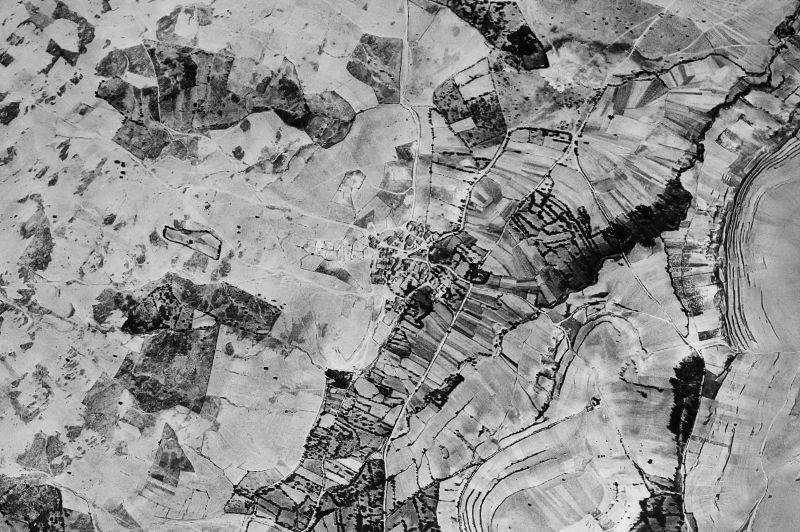 Ortofoto de 1956-1957 del núcleo de Santiuste de Pedraza