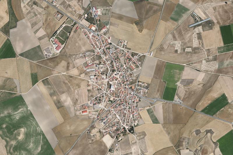 Ortofoto actual del núcleo de Santiuste de San Juan Bautista