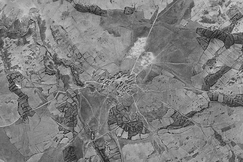 Ortofoto de 1956-1957 del núcleo de Santo Domingo de Pirón