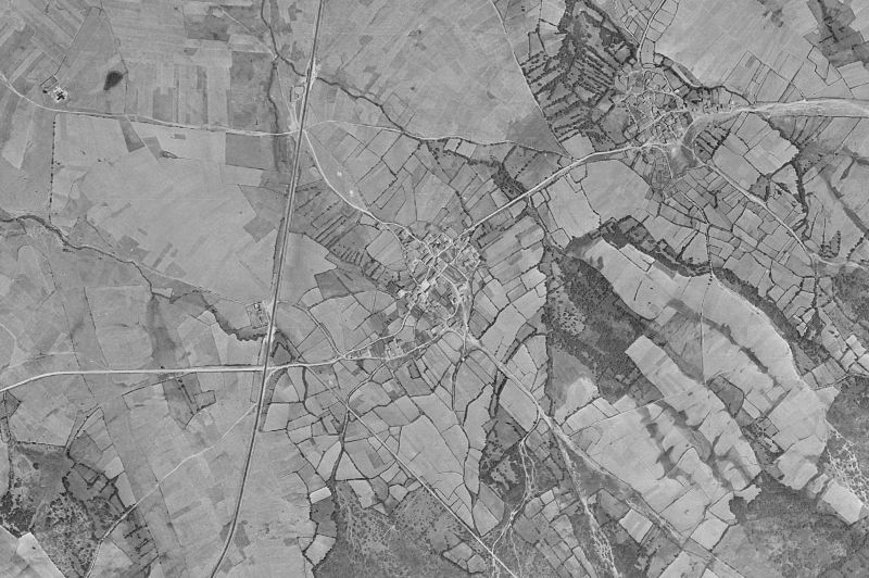Ortofoto de 1956-1957 del núcleo de Santo Tomé del Puerto