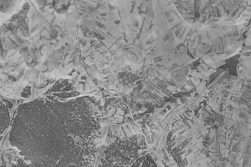 Ortofoto de 1956-1957 del núcleo de Valdevacas de Montejo