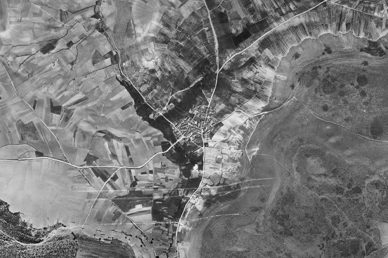 Ortofoto de 1956-1957 del núcleo de Valdevacas y Guijar
