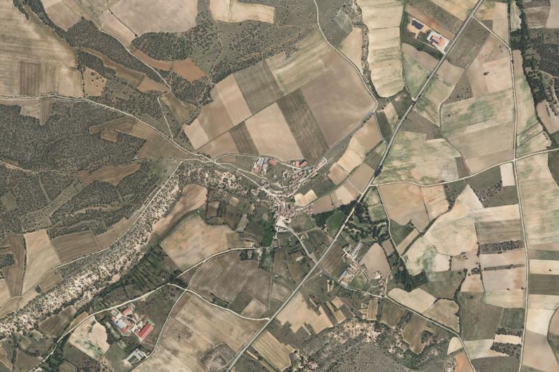 Ortofoto actual del núcleo de Valleruela de Pedraza