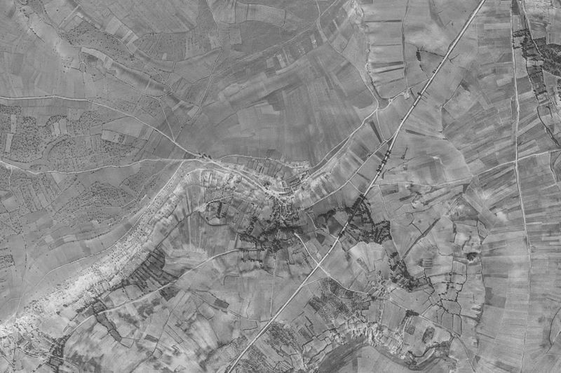 Ortofoto de 1956-1957 del núcleo de Valleruela de Pedraza
