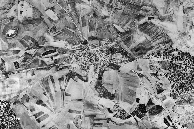 Ortofoto de 1956-1957 del núcleo de Villaverde de Íscar