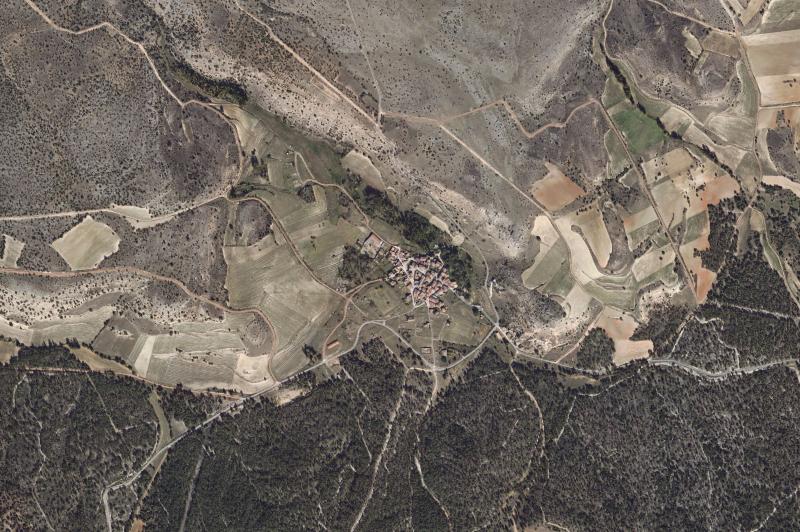 Ortofoto actual del núcleo de Villaverde de Montejo