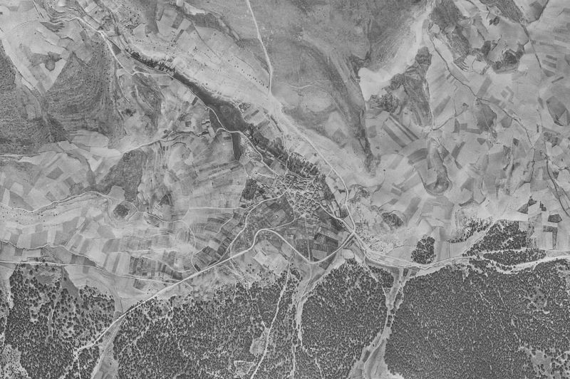 Ortofoto de 1956-1957 del núcleo de Villaverde de Montejo