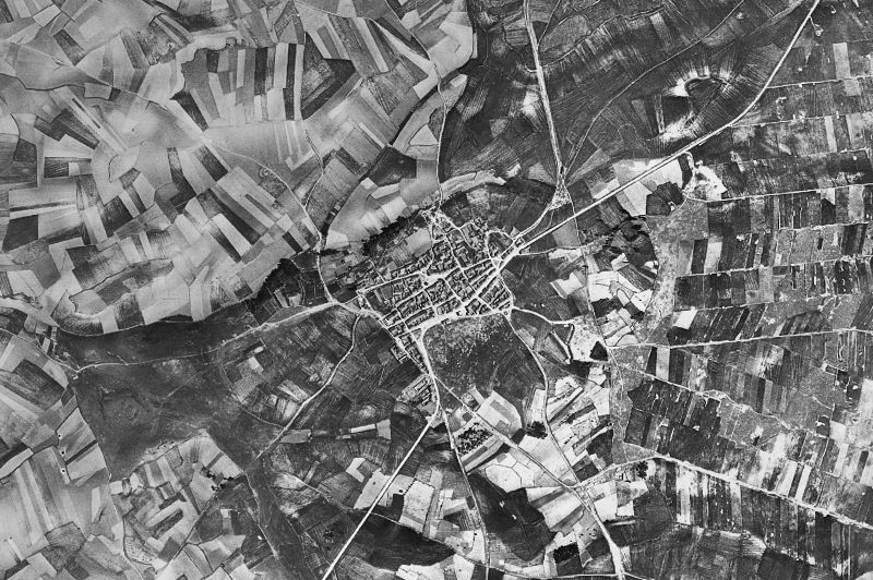 Ortofoto de 1956-1957 del núcleo de Cozuelos de Fuentidueña