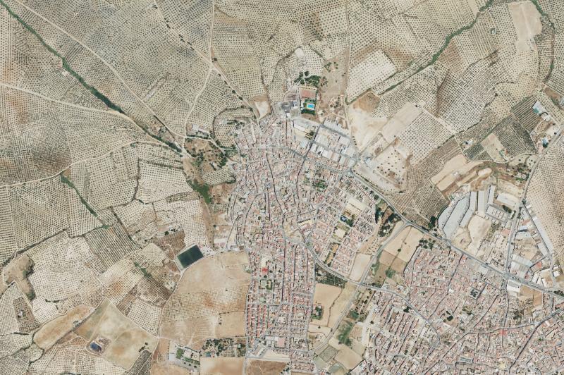 Ortofoto actual del núcleo de Albaida del Aljarafe