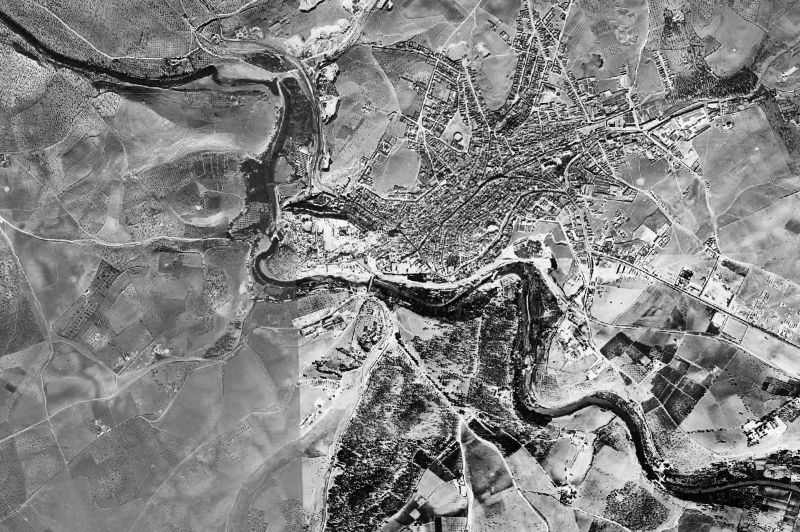 Ortofoto de 1956-1957 del núcleo de Alcalá de Guadaíra