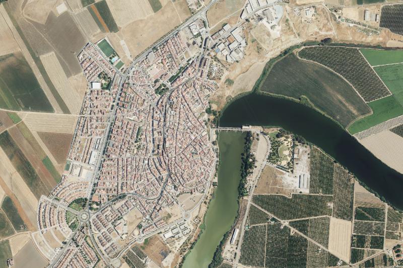 Ortofoto actual del núcleo de Alcalá del Río