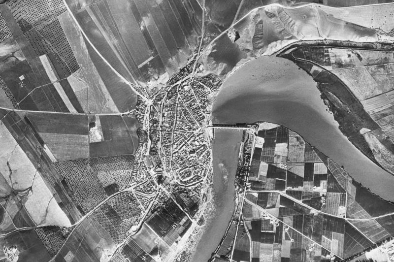 Ortofoto de 1956-1957 del núcleo de Alcalá del Río