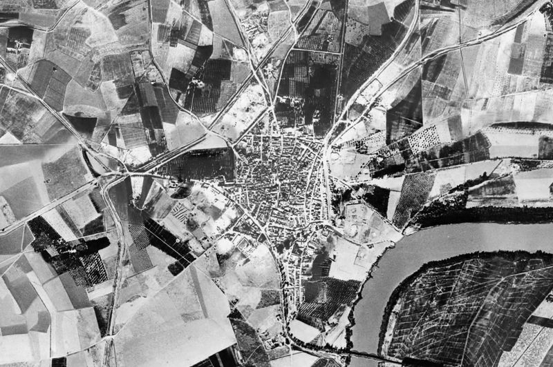 Ortofoto de 1956-1957 del núcleo de La Algaba