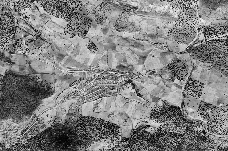Ortofoto de 1956-1957 del núcleo de Almadén de la Plata
