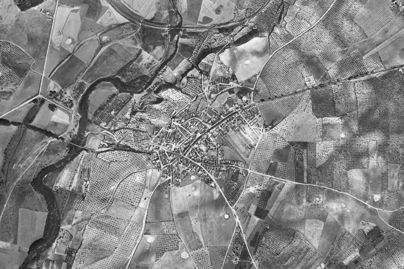 Ortofoto de 1956-1957 del núcleo de Aznalcázar