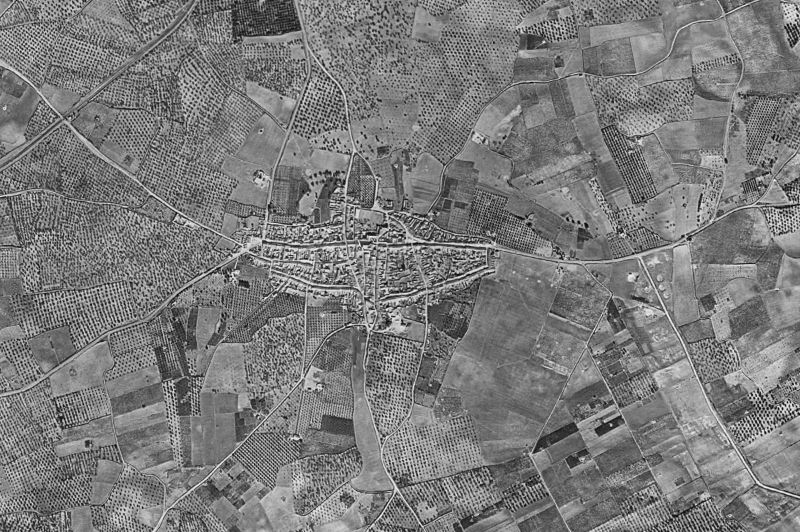 Ortofoto de 1956-1957 del núcleo de Benacazón
