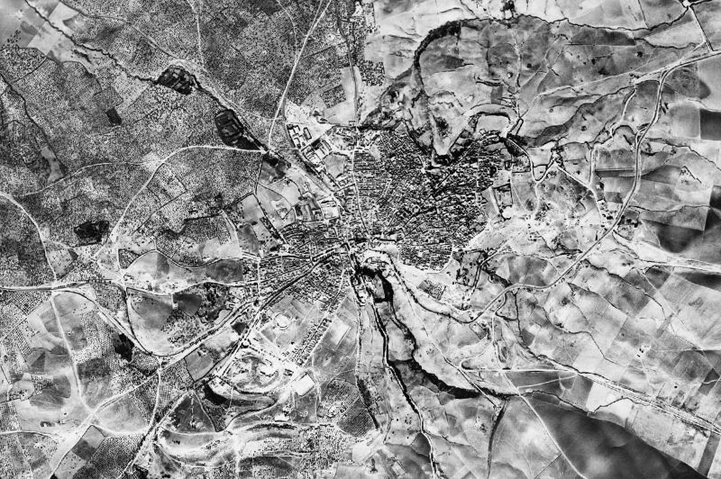 Ortofoto de 1956-1957 del núcleo de Carmona