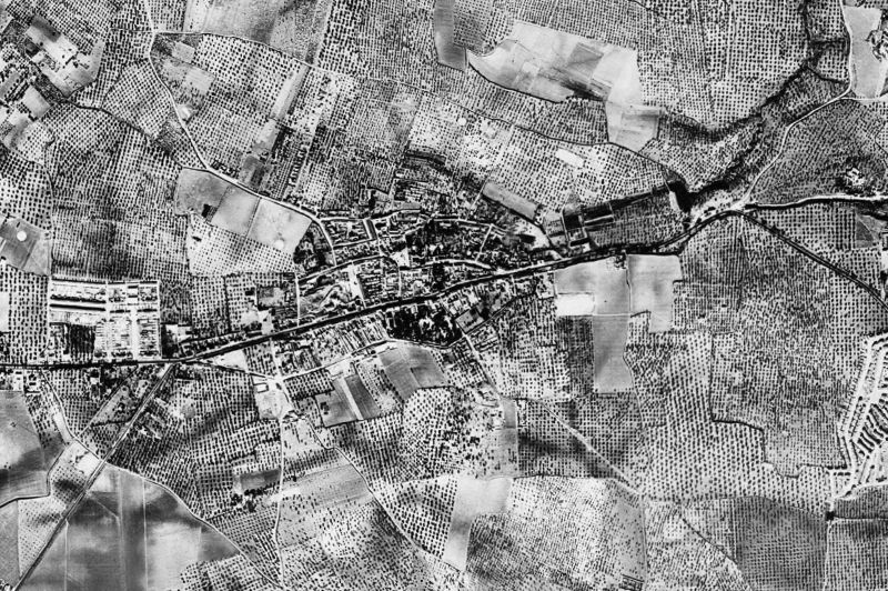 Ortofoto de 1956-1957 del núcleo de Castilleja de la Cuesta