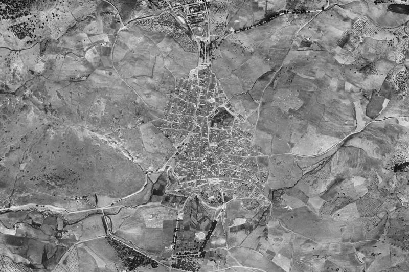 Ortofoto de 1956-1957 del núcleo de Cazalla de la Sierra