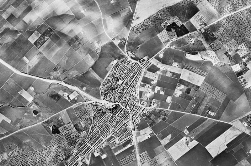 Ortofoto de 1956-1957 del núcleo de El Coronil