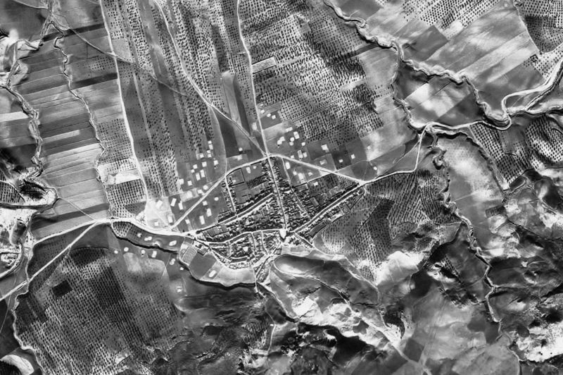 Ortofoto de 1956-1957 del núcleo de Los Corrales