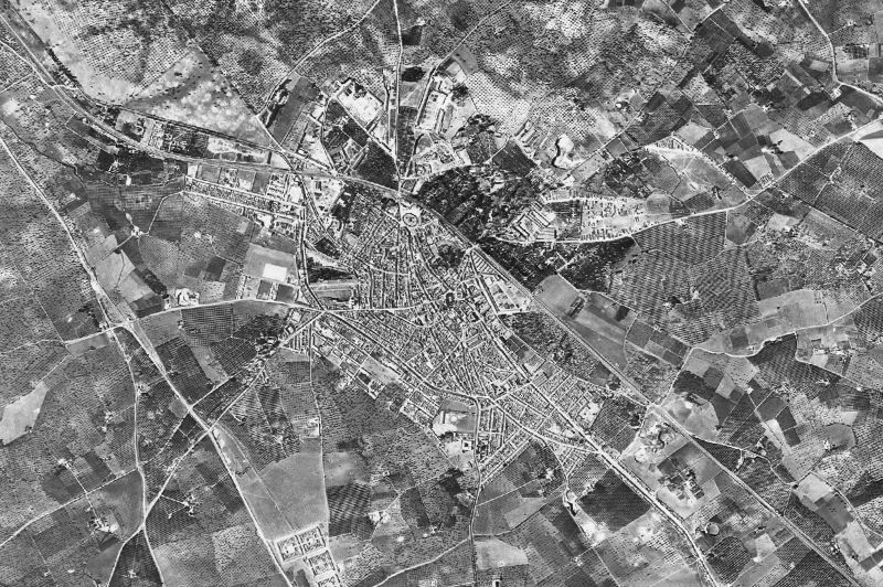 Ortofoto de 1956-1957 del núcleo de Dos Hermanas