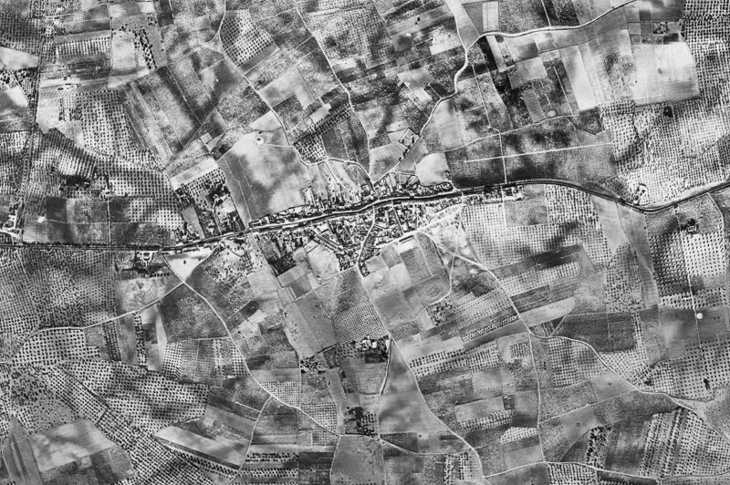 Ortofoto de 1956-1957 del núcleo de Espartinas