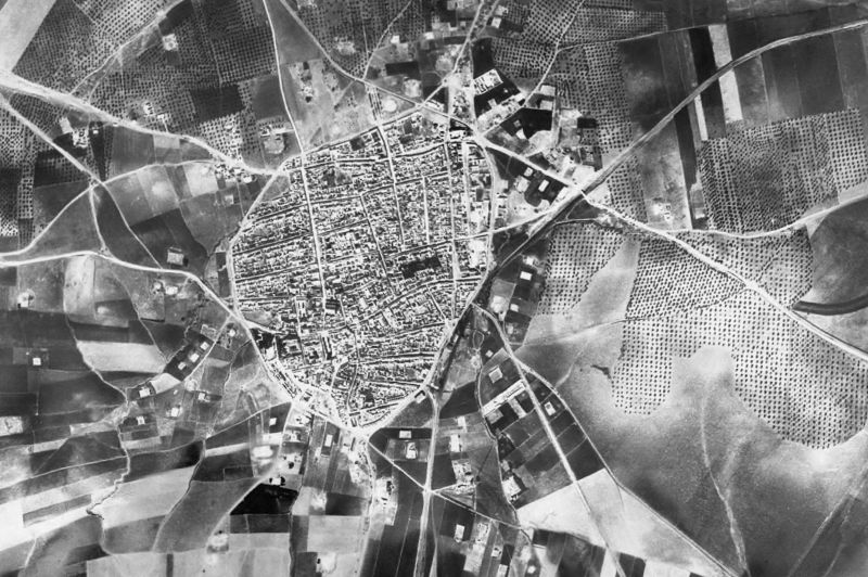 Ortofoto de 1956-1957 del núcleo de Fuentes de Andalucía