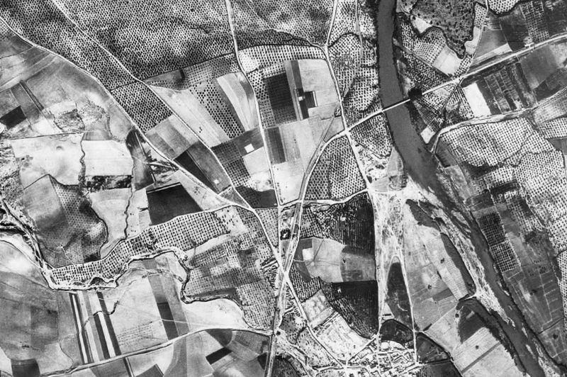 Ortofoto de 1956-1957 del núcleo de Guillena