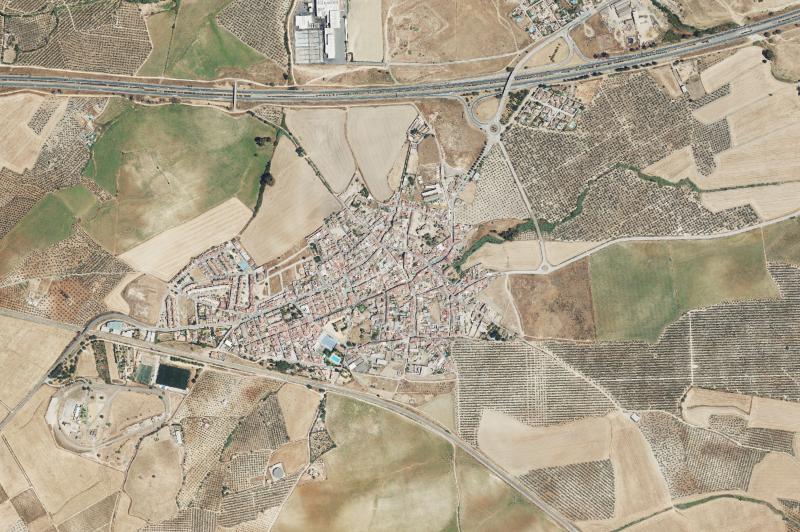 Ortofoto actual del núcleo de Huévar del Aljarafe