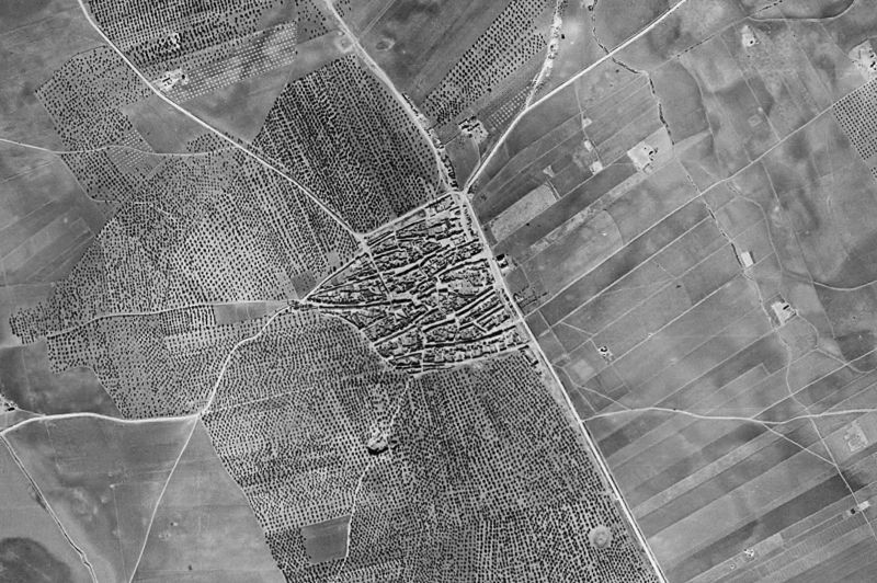Ortofoto de 1956-1957 del núcleo de Lantejuela