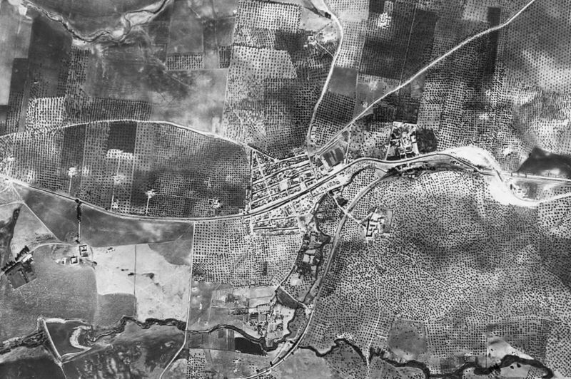 Ortofoto de 1956-1957 del núcleo de La Luisiana