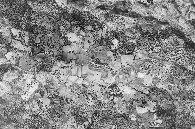 Ortofoto de 1956-1957 del núcleo de El Madroño