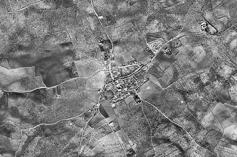 Ortofoto de 1956-1957 del núcleo de Mairena del Aljarafe