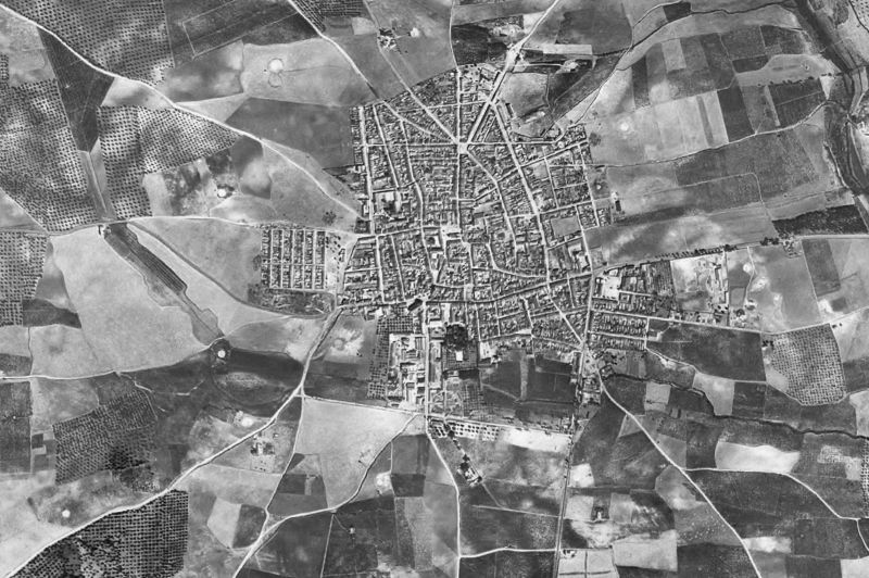 Ortofoto de 1956-1957 del núcleo de Pilas