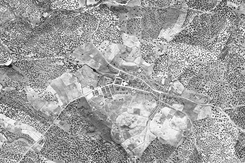 Ortofoto de 1956-1957 del núcleo de El Real de la Jara